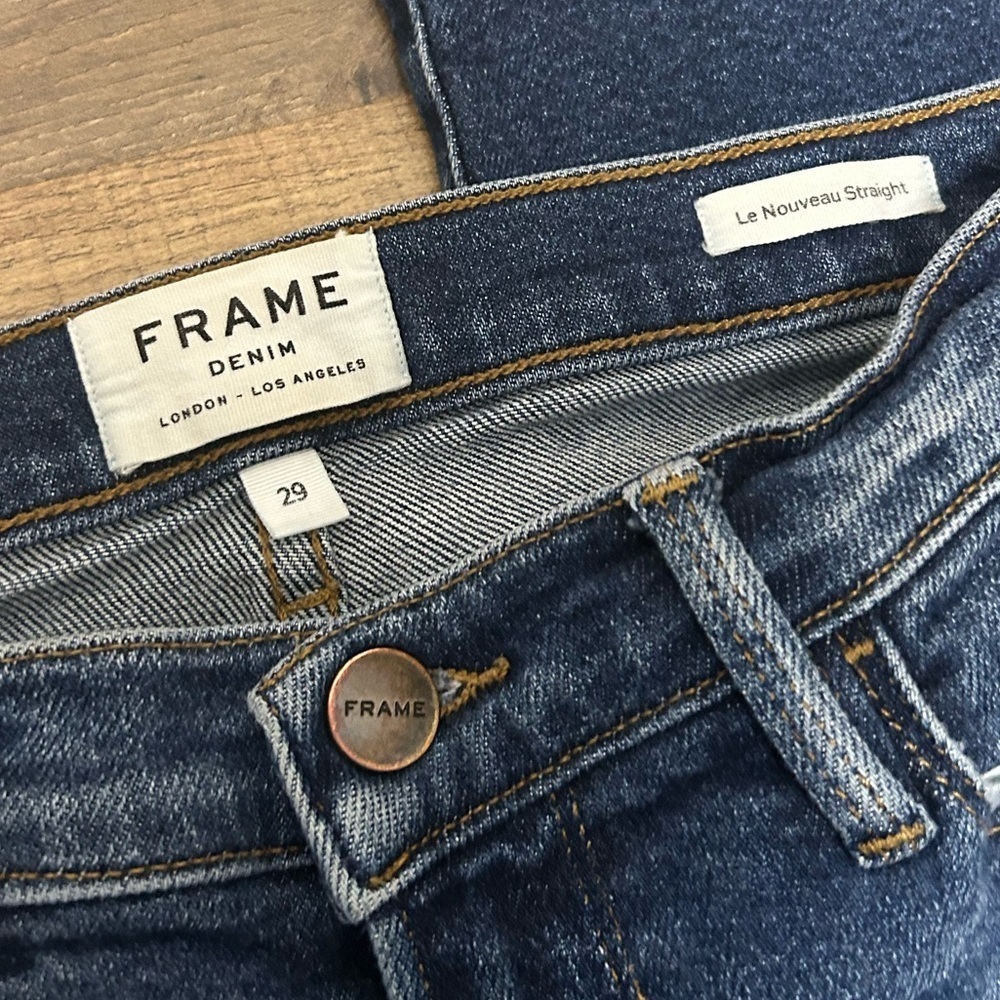 Frame Denim Le Nouveau Straight Women's Dark Blue Ankle Jeans - Picture 3 of 6